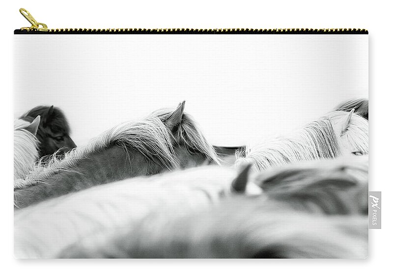 Photographs Zip Pouch featuring the photograph Waiting - Horse Art by Lisa Saint