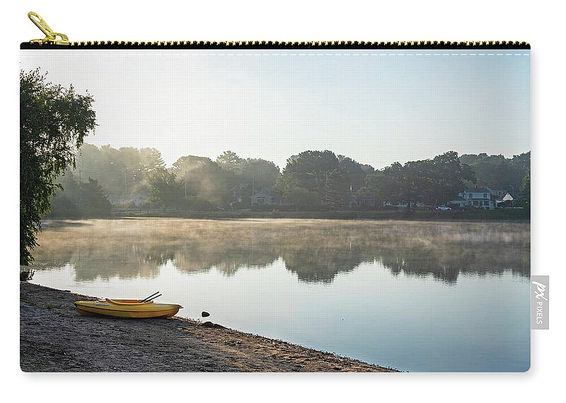 Wakefield Zip Pouch featuring the photograph Wakefield MA Lake lake Quannapowitt Kayak Misty Sunrise by Toby McGuire