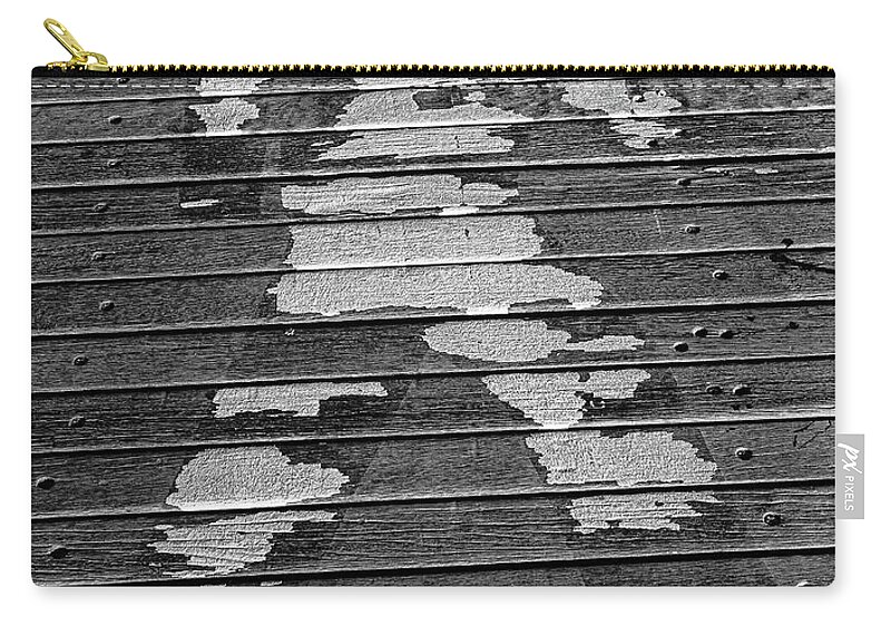 Weathered Zip Pouch featuring the photograph Walk Here - Black and White by David Smith