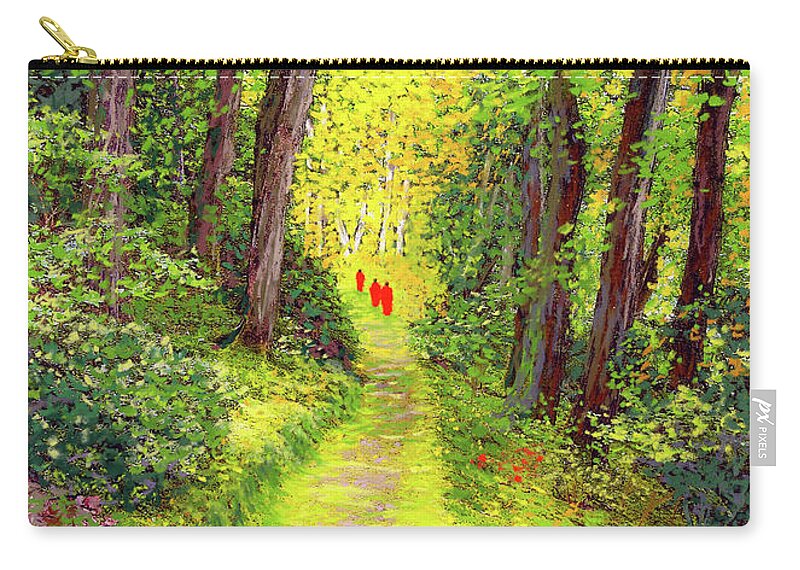 Meditation Zip Pouch featuring the painting Walking Meditation by Jane Small