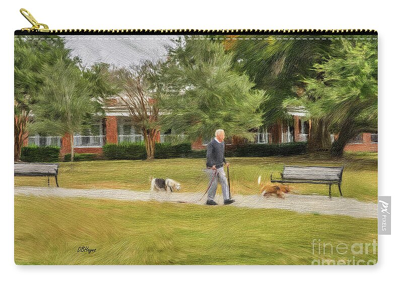 Paintings Zip Pouch featuring the mixed media Walking With Friends by DB Hayes