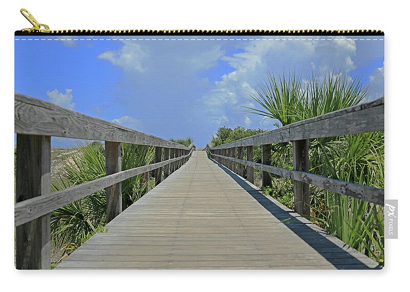 Tybee Carry-all Pouch featuring the photograph Walkway to Tybee Beach, Ga. by Richard Krebs