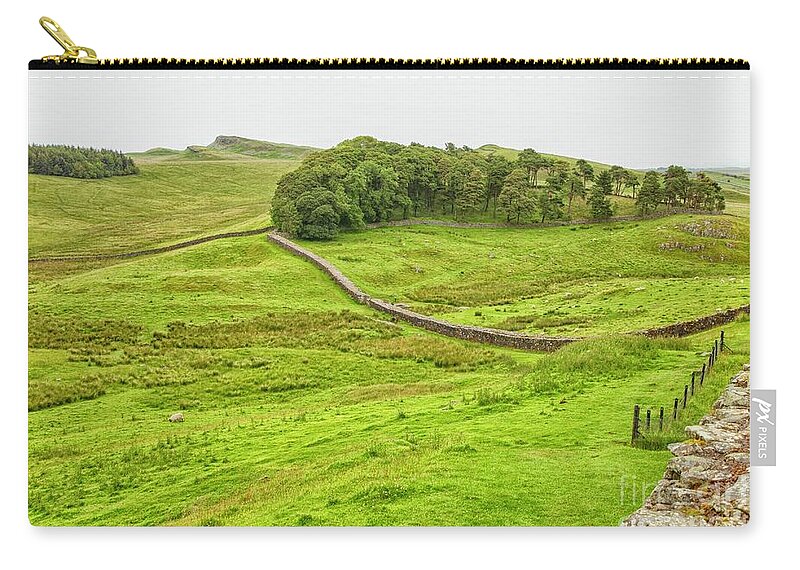 Ancient Zip Pouch featuring the photograph Wall of Hadrian in England by Patricia Hofmeester