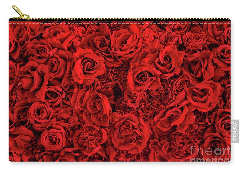 Roses Zip Pouch featuring the photograph Wall Of Roses by Blake Richards