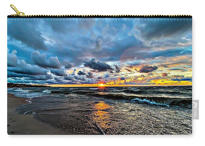 Walnut Beach Zip Pouch featuring the photograph Walnut Beach Park Sunset by Michael Krek