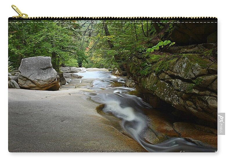 The Basin Zip Pouch featuring the photograph Walton's Cascade by Steve Brown