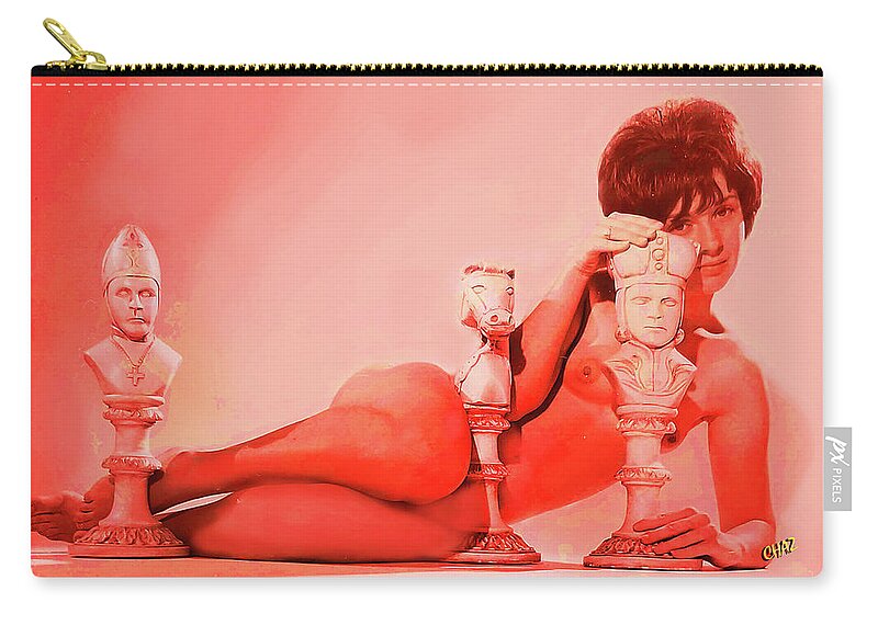 Nudes Zip Pouch featuring the photograph Wanna Play Chess by CHAZ Daugherty