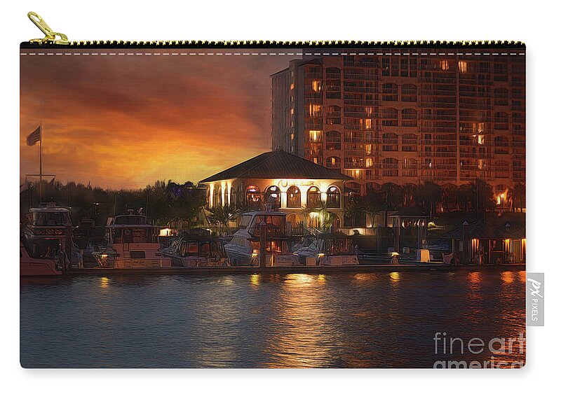 Myrtle Beach Zip Pouch featuring the photograph Warm Summer Nights, N. Myrtle Beach by Kathy Baccari