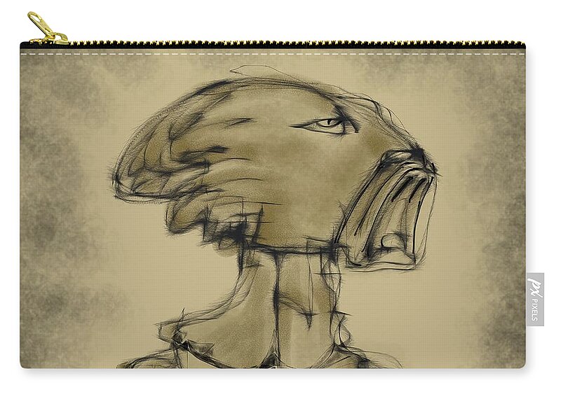 Warior Carry-all Pouch featuring the digital art Warrior by Ljev Rjadcenko