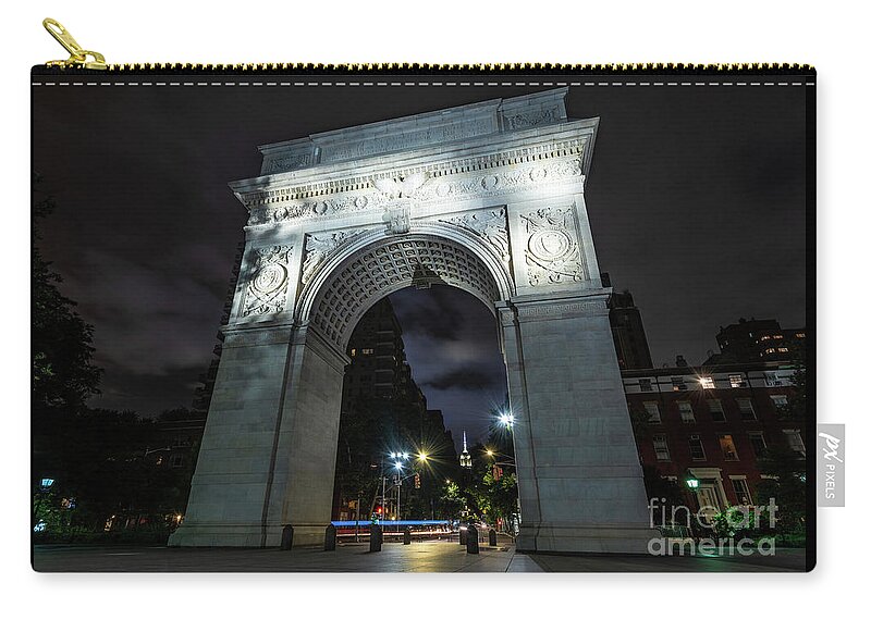 1892 Zip Pouch featuring the photograph Washington Square Arch The South Face by Stef Ko