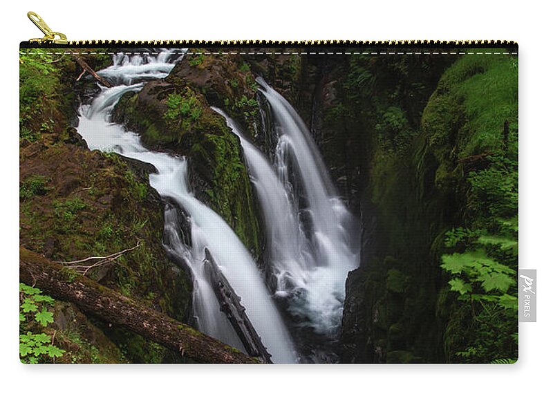 Washington Zip Pouch featuring the photograph Washington State Waterfalls by Larry Marshall