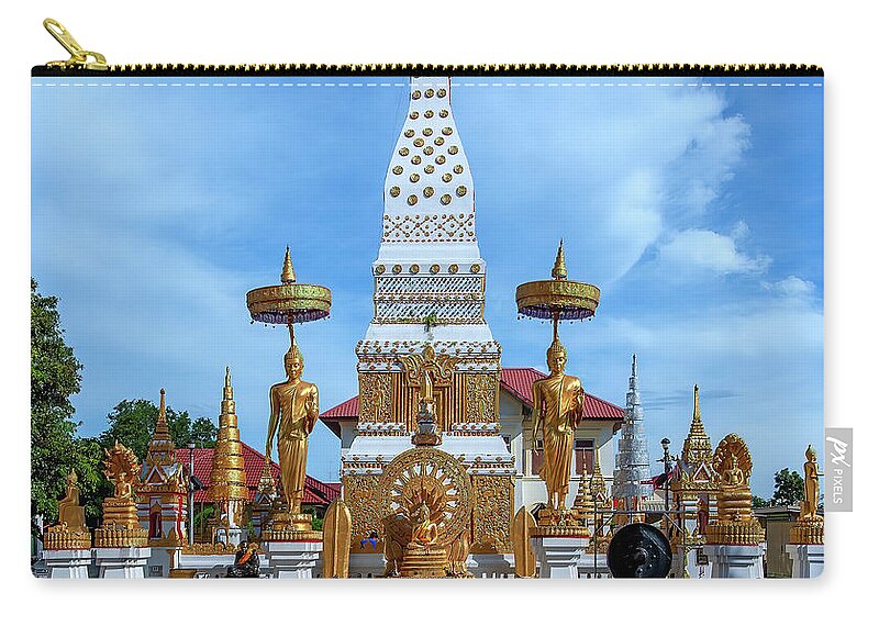 Scenic Zip Pouch featuring the photograph Wat Mahathat Phra That Nakorn Chedi DTHNP0147 by Gerry Gantt