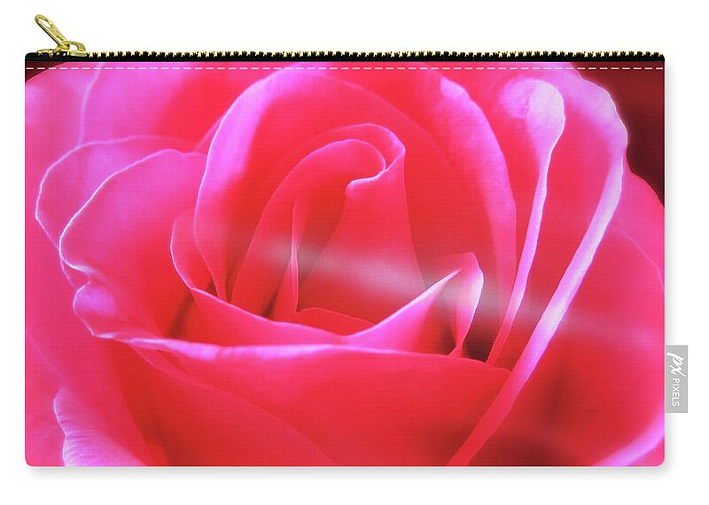 Rose Zip Pouch featuring the photograph Watching The Rose Opening Up by Johanna Hurmerinta
