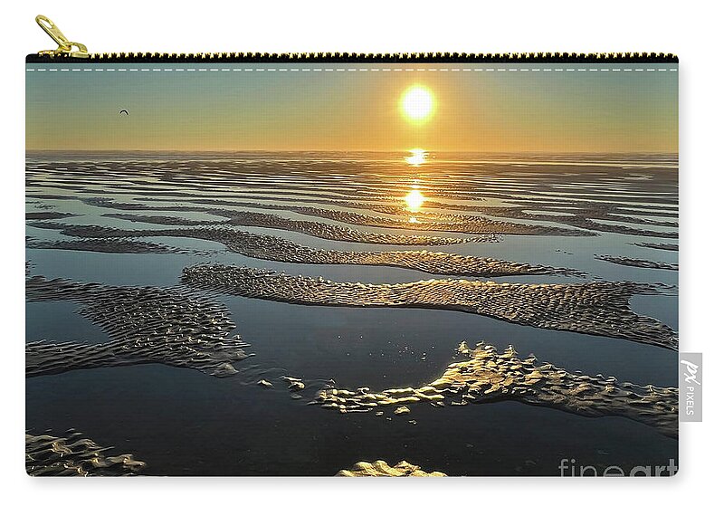 Sunset Zip Pouch featuring the photograph Watching With Awe As Glory Of Sunset Unfolds by Tanya Filichkin