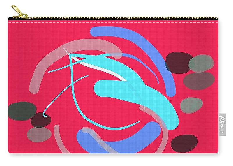 Abstract Zip Pouch featuring the digital art Water and pebbles by Chani Demuijlder