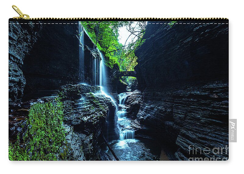 2018 Zip Pouch featuring the photograph Water and Rock by Stef Ko