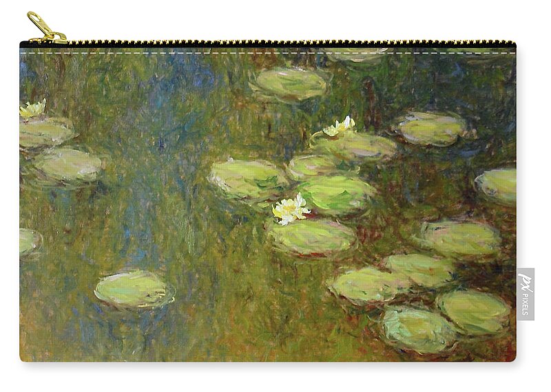 Waterlelies Zip Pouch featuring the painting Water Lilies nr. P005 by Pierre Dijk