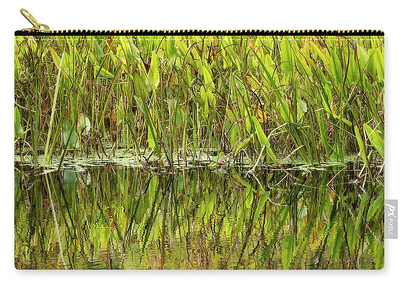 Bronx Botanical Gardens Zip Pouch featuring the photograph Water Plant Reflections by Cate Franklyn