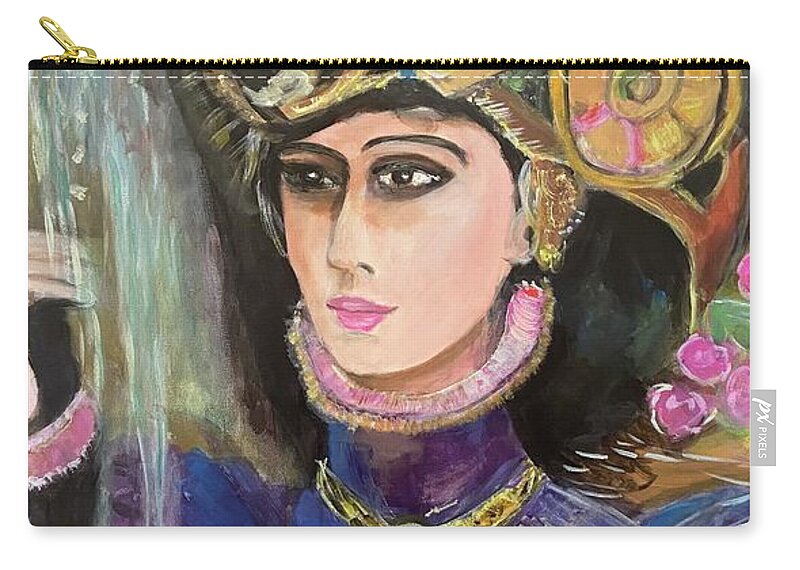 Magic Zip Pouch featuring the painting Water Sorceress by Denice Palanuk Wilson