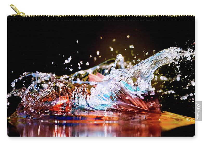 Water Zip Pouch featuring the photograph Water Splash 2 by Patricia Piotrak