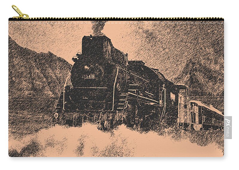 Water Zip Pouch featuring the digital art Water Train by Piotr Dulski