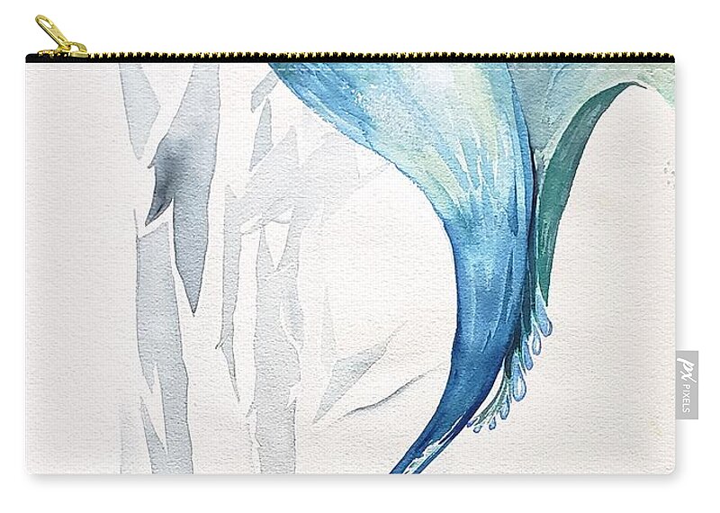 Tsunami Zip Pouch featuring the painting Water Worry by Merana Cadorette