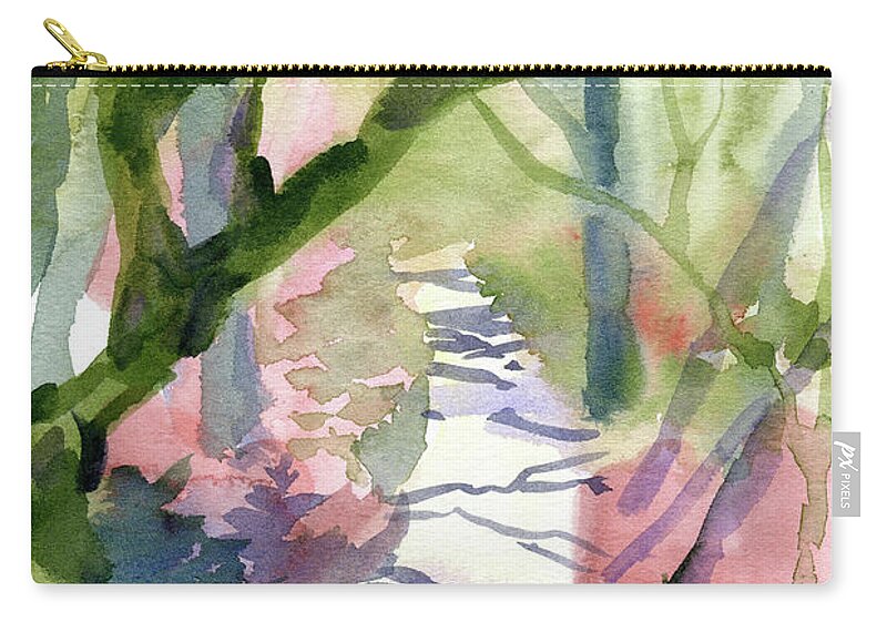 Watercolor Carry-all Pouch featuring the digital art Watercolor A Single Pathway Painting by Sambel Pedes