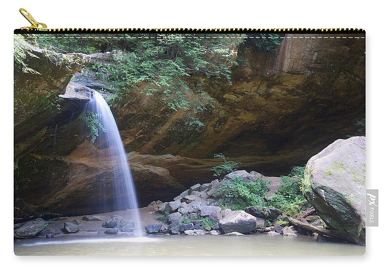 Waterfall Zip Pouch featuring the photograph Waterfall at Hocking Hills by Flinn Hackett