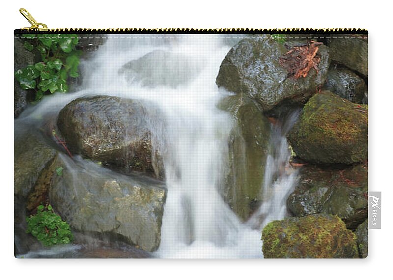 Sally Bauer Zip Pouch featuring the photograph Waterfall at Mingus Park by Sally Bauer