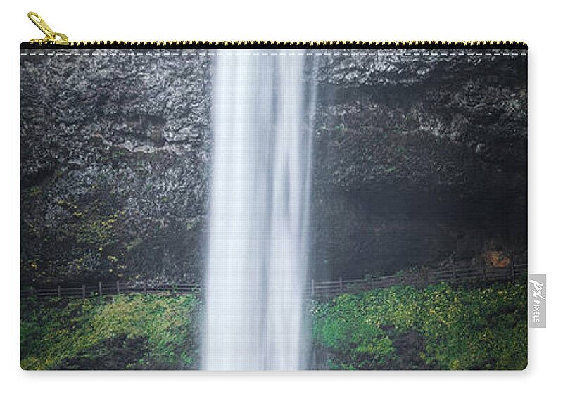 Forest Zip Pouch featuring the photograph Waterfall G 1x2 by Ryan Weddle