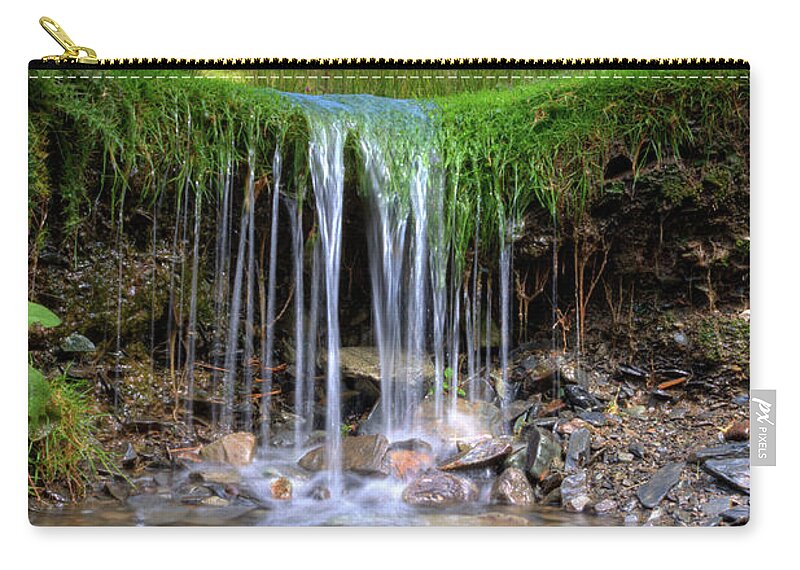 Uk Zip Pouch featuring the photograph Waterfall In Miniature, Lake District by Tom Holmes Photography