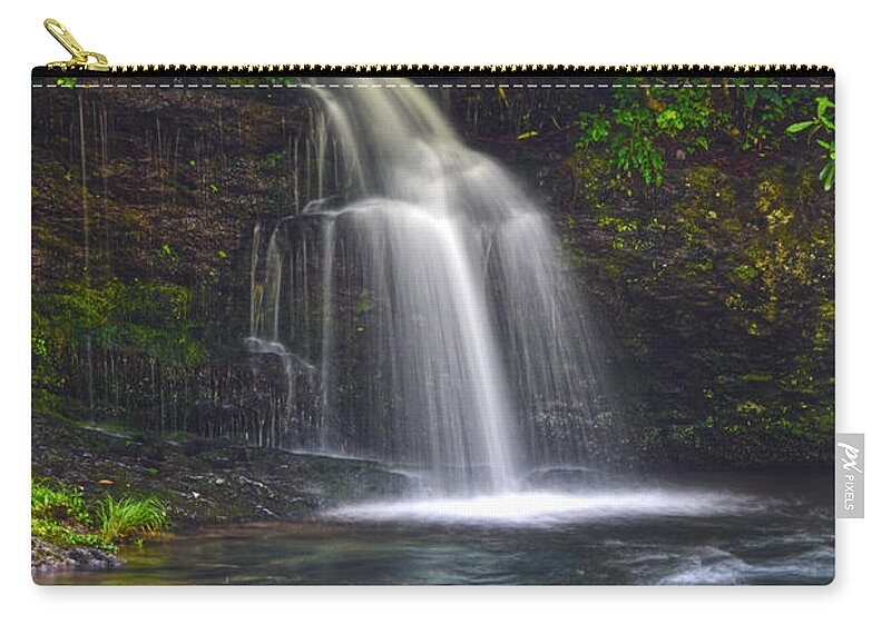 Waterfall Carry-all Pouch featuring the photograph Waterfall On Little River by Phil Perkins