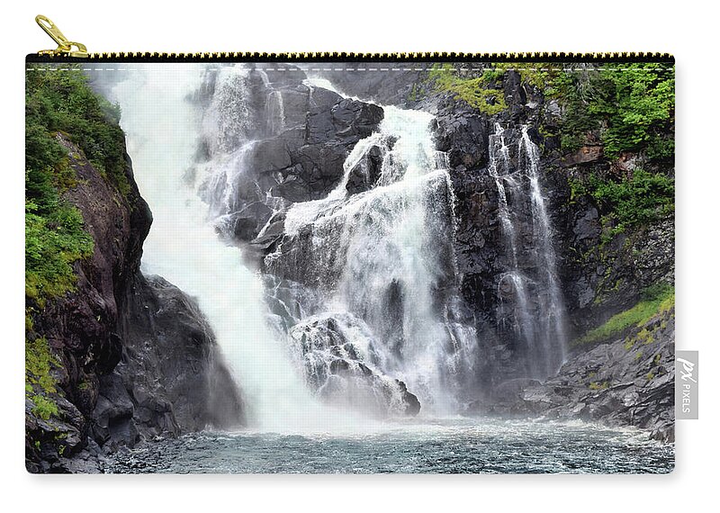 Waterfall Zip Pouch featuring the photograph Waterfalls Photo 131 by Lucie Dumas