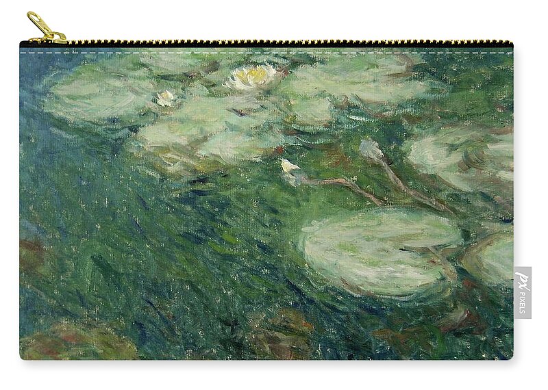 Nymphaea Zip Pouch featuring the painting Waterlelies Nr. 26 by Pierre Dijk