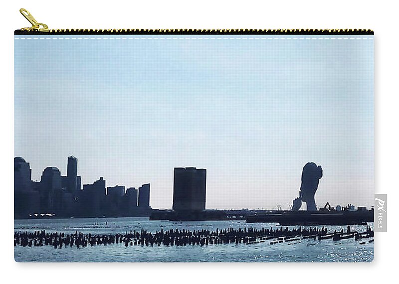 Water's Soul Zip Pouch featuring the photograph Water's Soul Shushing the City by Alina Oswald