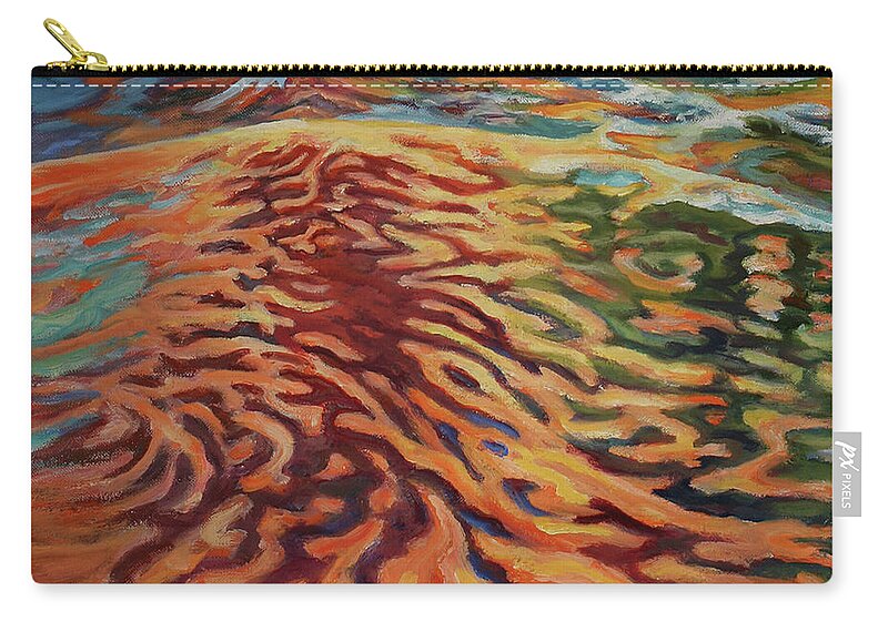 Facemask Water Wave Abstract Carry-all Pouch featuring the painting Wave Facemask by Page Holland