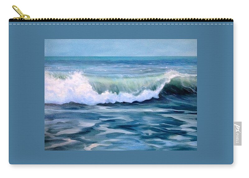 Ocean Zip Pouch featuring the painting Wave Length by Judy Rixom