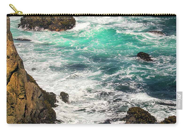 Water Zip Pouch featuring the photograph Wave Stoppers by Frank Wilson