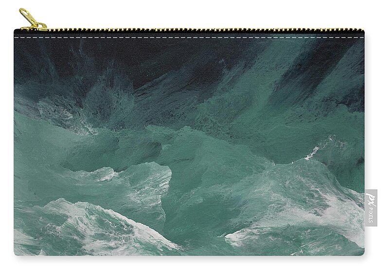 Waves Carry-all Pouch featuring the painting Waves and Breakers by Linda Bailey
