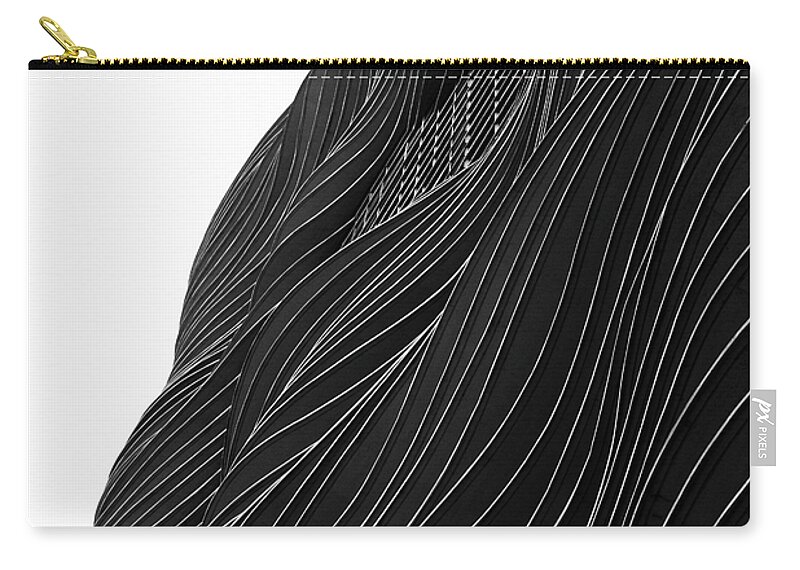 B&w Zip Pouch featuring the photograph Waves of Black and White by Christi Kraft