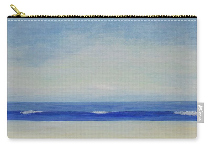 Waves Zip Pouch featuring the painting Waves of Silence by Alina Deica