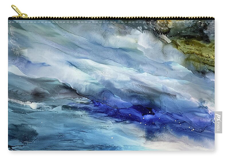 Ocean Zip Pouch featuring the painting Waves by Tommy McDonell