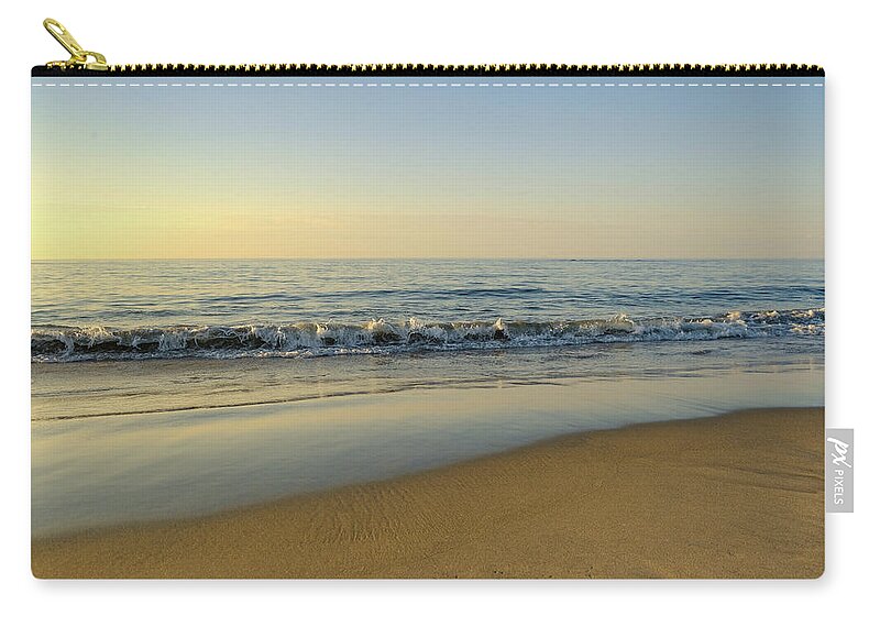 Wave Zip Pouch featuring the photograph Waving At Sunrise by Deb Bryce