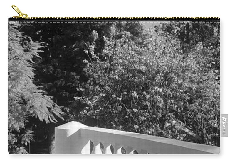 All Zip Pouch featuring the digital art Way to Backyard Black and White KN68 by Art Inspirity