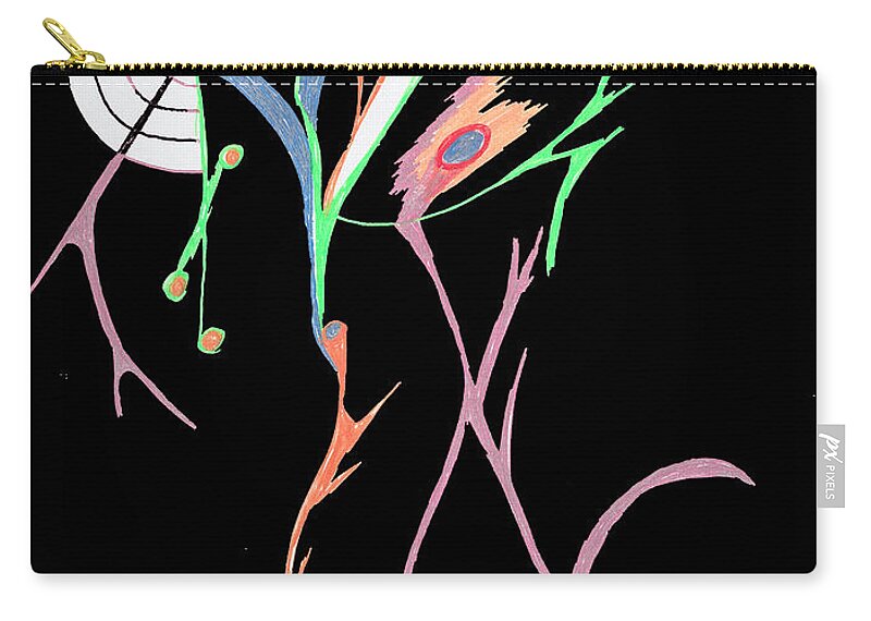 World Zip Pouch featuring the mixed media Web by Mary Mikawoz