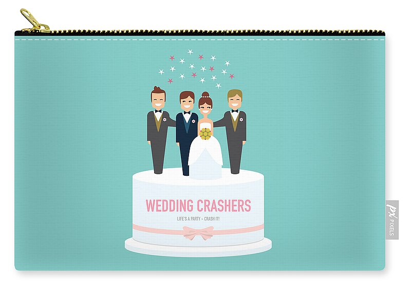 Movie Poster Zip Pouch featuring the digital art Wedding Crashers - Alternative Movie Poster by Movie Poster Boy