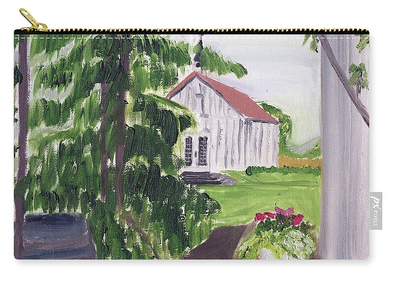 Oregon Zip Pouch featuring the painting Wedding Day Oregon 2019 by Linda Feinberg