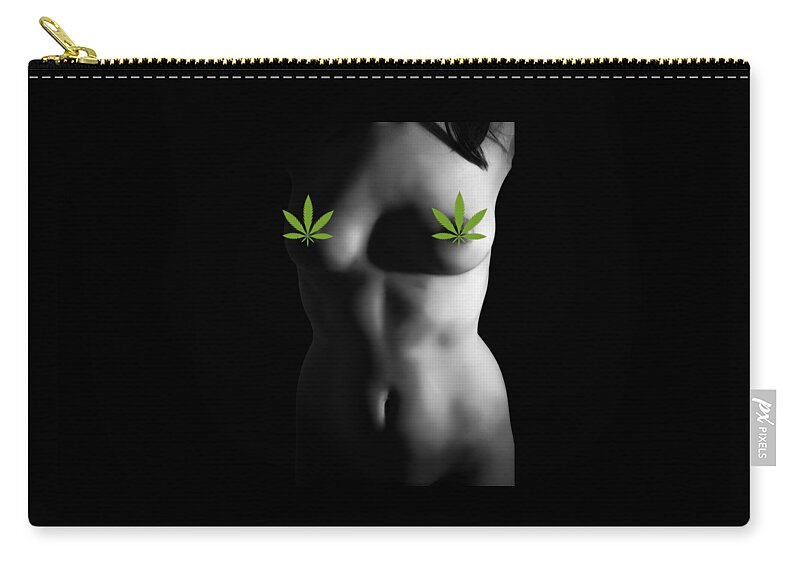 Weed Leaf Boobs Zip Pouch by CalNyto - Pixels