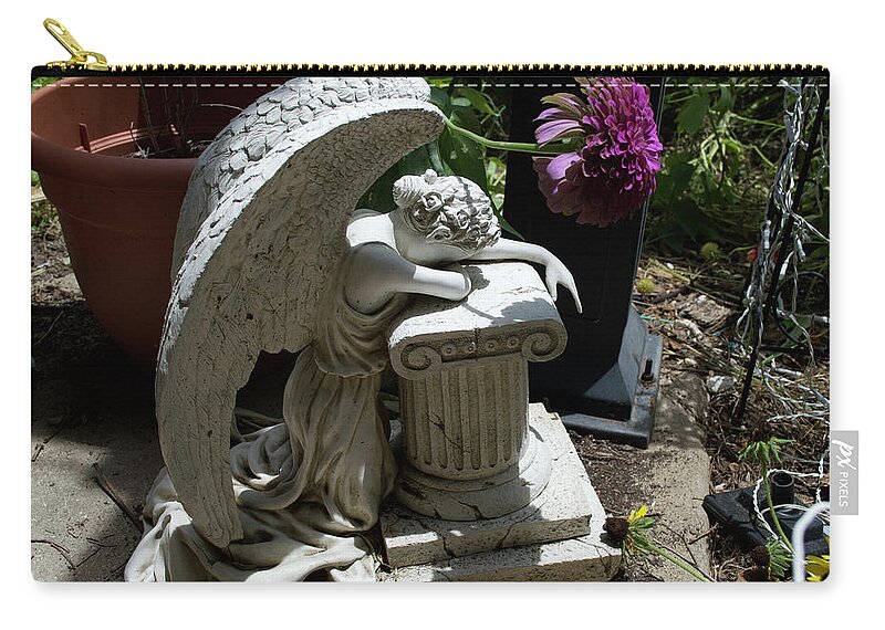  Zip Pouch featuring the photograph Weeping Angel III by Melissa Torres