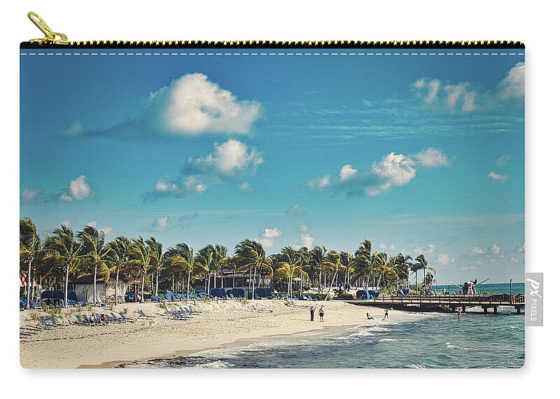 Beach Zip Pouch featuring the photograph Welcome Beachtime by Portia Olaughlin